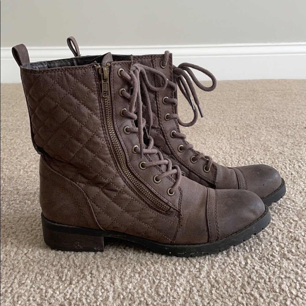 Quilted Combat Boots